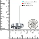 Trees Oxidized Band Solid 925 Sterling Silver Thumb Ring (5mm)