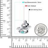 Snake Ring Band Simulated Turquoise Solid 925 Sterling Silver (18mm)