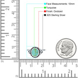 Filigree Petite Dainty Lab Opal Ring Solid Round Oxidized Simulated Turquoise 925 Sterling Silver