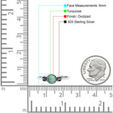 Promise Band Oxidized Round Simulated Turquoise Petite Dainty Ring 925 Sterling Silver