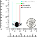 Petite Dainty Butterfly Lab Opal Ring Solid Oval Oxidized Simulated Black Onyx 925 Sterling Silver