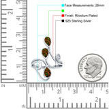 Fashion Teardrop Pear Swirl Spiral Ring Lab Created Black Opal 925 Sterling Silver