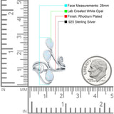 Fashion Teardrop Pear Swirl Spiral Ring Lab Created White Opal 925 Sterling Silver