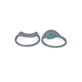 Two Piece Marquise Wedding Bridal Ring Band Black Tone, Simulated Paraiba Tourmaline CZ 925 Sterling Silver