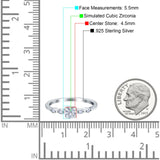 Petite Dainty Wedding Ring Round Simulated Cubic Zirconia 925 Sterling Silver