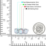 Halo Cushion Art Deco Three Stone Wedding Bridal Ring Lab Created White Opal 925 Sterling Silver