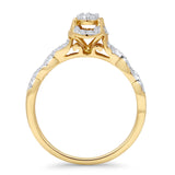 Infinity Twisted 0.35ct Diamond Oval Engagement Ring 14K Yellow Gold Wholesale