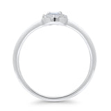 Minimalist 0.21ct Diamond Halo Engagement Ring 14K White Gold Wholesale