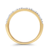 Dainty Round & Baguette 0.17ct Diamond Eternity Ring 14K Yellow Gold Wholesale