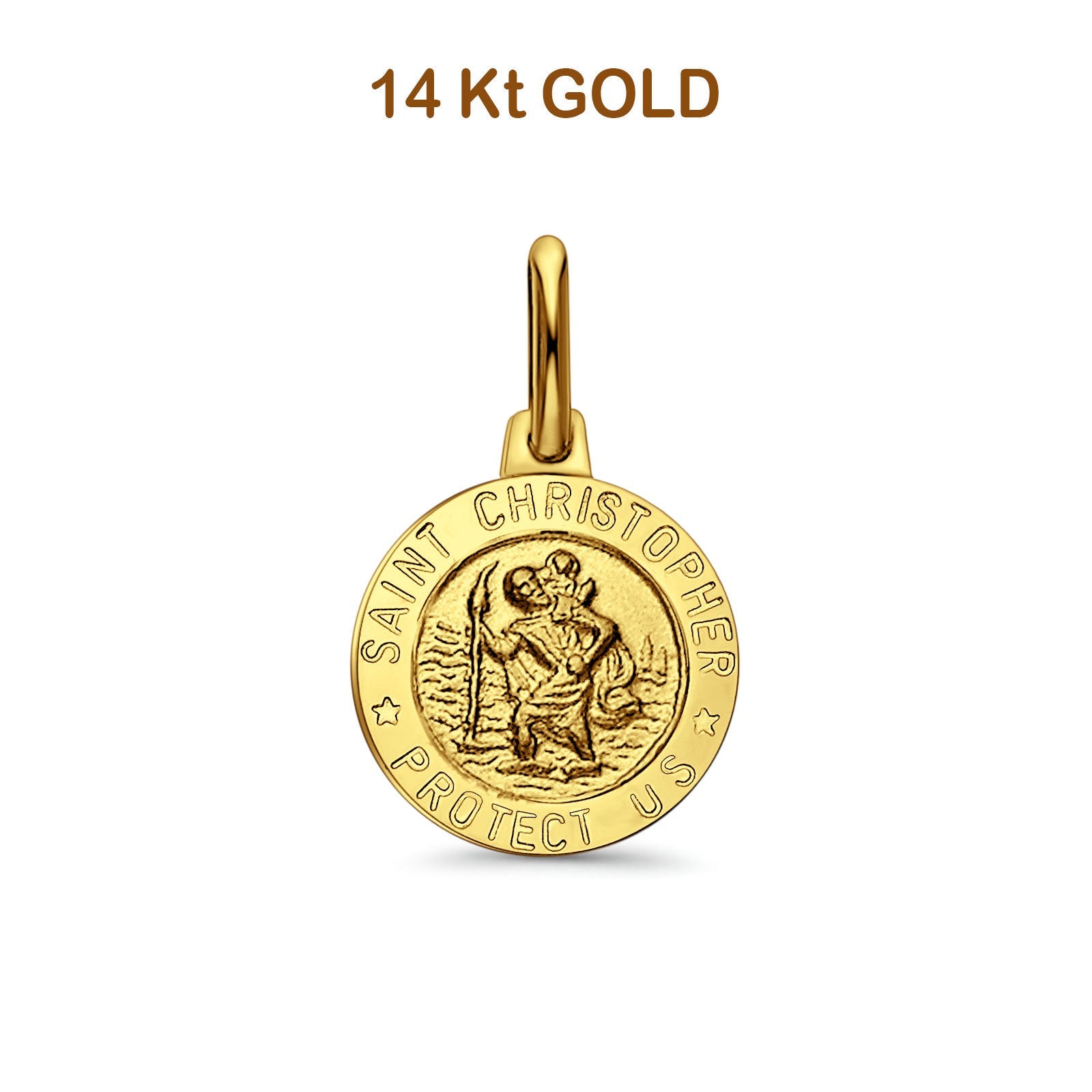 14K Yellow Gold St. Christopher Religious Pendant 13mmX13mm 1.4 grams
