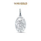 14K White Gold St. Christopher Religious Pendant 18mmX13mm 1.5 grams