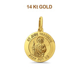 14K Yellow Gold St. Jude Thaddeus Religious Pendant 18mmX18mm 2.0 grams