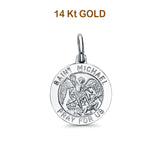 Charm Pendant 2.0 grams 18mmX18mm 14K Real White Gold St. Michael Religious