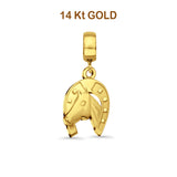 14K Yellow Gold Horse Shoe Charm for Mix&Match Pendant 22mmX10mm 1.6 grams