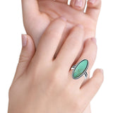 Oval New Design Statement Fashion Oxidized Simulated Turquoise Solid 925 Sterling Silver