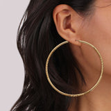 14K Yellow Gold Diamond Cut 2mm Snap Endless Closure Hoop Earrings Wholesale