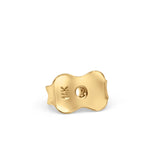 14K Gold Two Tone Flower Love Knot Hypoallergenic for Sensitive Ears Huggie Post Studs Earring