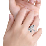 Snake Ring Oxidized Band Solid 925 Sterling Silver (28mm)