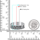 Desert Design Cactus Traditional Oxidized Band Solid 925 Sterling Silver Thumb Ring 7mm