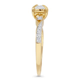 Halo Infinity Shank 0.26ct Natural Diamond Round Engagement Ring 14K Yellow Gold Wholesale