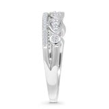 Teardrop Pear Half Eternity 0.32ct Natural Diamond Crown Ring 14K White Gold Wholesale
