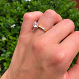 14K Yellow Gold Round Solitaire Simulated CZ Wedding Engagement Ring Size 7