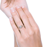 Vintage Style Bridal Ring Two Piece Rose Tone Cubic Zirconia 925 Sterling Silver Wholesale