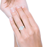 Peace Sign Thumb Ring Lab Created White Opal 925 Sterling Silver Wholesale