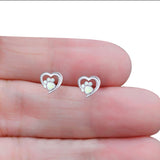 Heart & Paw Print Stud Earring