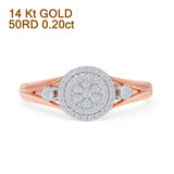 Split Shank Halo Round Natural Diamond Ring 14K Rose Gold Wholesale