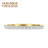 Minimalist Half Eternity Diamond Stackable Ring 14K Yellow Gold 0.21ct Wholesale