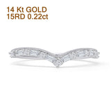 Curved Contour Chevron Ring Natural Baguette Diamond 14K White Gold  Wholesale