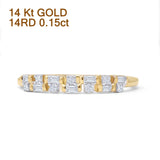 Half Eternity Two Row 2.8mm Band Baguette Natural Diamond 14K Yellow Gold Wholesale