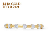 Half Eternity Dash Beaded Band Round Natural Diamond 14K Yellow Gold Wholesale