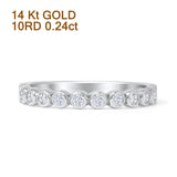 Half Eternity Round Natural Diamond Wedding Band 14K White Gold Wholesale