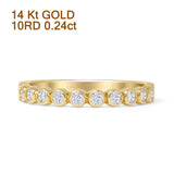 Half Eternity Round Natural Diamond Wedding Band 14K Yellow Gold Wholesale