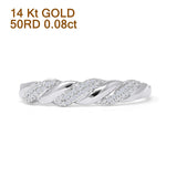 Half Eternity Twisted Rope Band Round Natural Diamond 14K White Gold Wholesale
