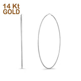 Solid 14K White Gold 1mm Thickness Endless Hoop Earrings(80mm Diameter)