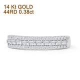 Three Row 0.38ct Diamond Half Eternity Ring 14K White Gold Wholesale