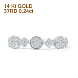 Half Eternity Stackable 0.24ct Natural Diamond Ring 14K White Gold Wholesale