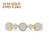 Half Eternity Stackable 0.24ct Natural Diamond Ring 14K Yellow Gold Wholesale
