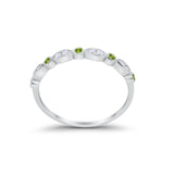 Art Deco Wedding Ring Round Eternity Simulated Peridot CZ 925 Sterling Silver