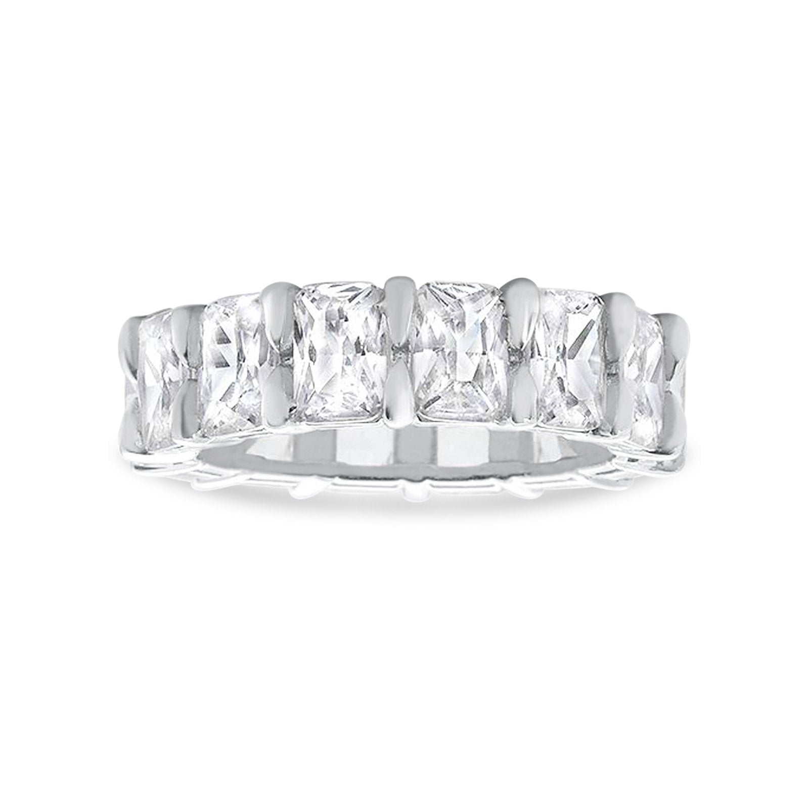 Eternity Stackable Band Simulated CZ 925 Sterling Silver Wedding Ring