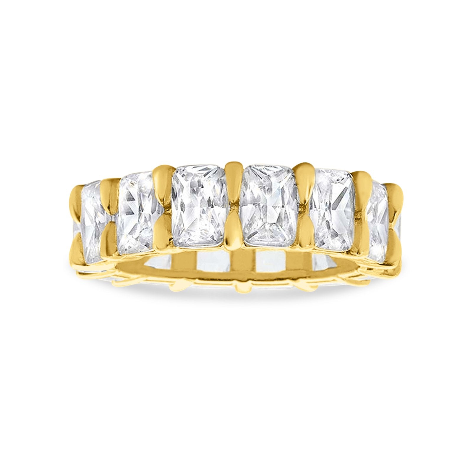 Eternity Stackable Band Yellow Tone, Simulated CZ 925 Sterling Silver Ring