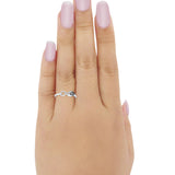 Petite Dainty Heart Promise Ring Simulated Blue Sapphire Cubic Zirconia 925 Sterling Silver