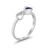 Petite Dainty Infinity Promise Wedding Ring Simulated Blue Sapphire CZ 925 Sterling Silver