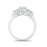 Three Stone Simulated Cubic Zirconia Wedding Ring 925 Sterling Silver