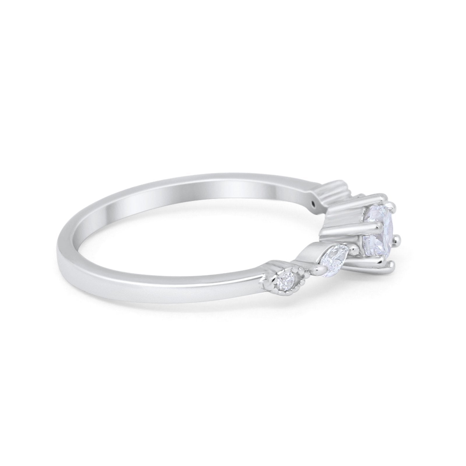 Petite Dainty Engagement Ring Marquise Simulated CZ 925 Sterling Silver