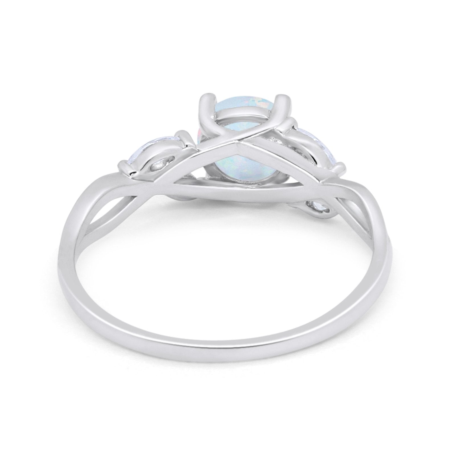Art Deco Wedding Ring Marquise Lab Created White Opal  925 Sterling Silver