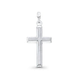 Cross Religious Charm Pendant 0.7 grams 20X23mm 14K White Real Gold